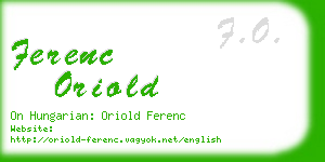 ferenc oriold business card